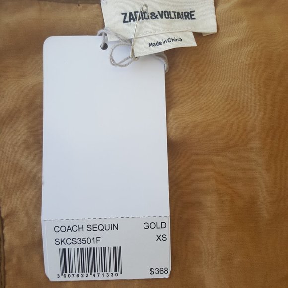 ZADIG & VOLTAIRE ! sequined gold tank top - Picture 7 of 8